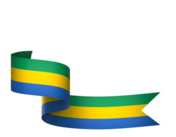 Gabon flag element design national independence day banner ribbon png