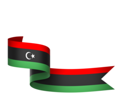 Libya flag element design national independence day banner ribbon png