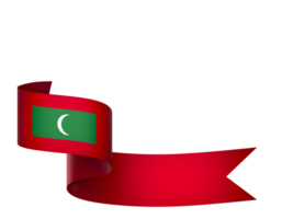 Maldives flag element design national independence day banner ribbon png