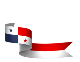 Panama flag element design national independence day banner ribbon png