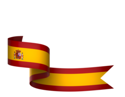 Spain flag element design national independence day banner ribbon png