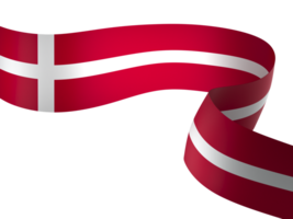 Denmark flag element design national independence day banner ribbon png