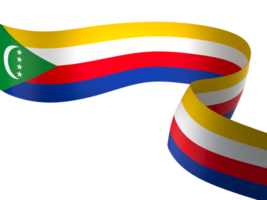 Comoros flag element design national independence day banner ribbon png