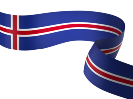 Iceland flag element design national independence day banner ribbon png