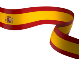 Spain flag element design national independence day banner ribbon png