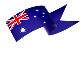 Australia flag element design national independence day banner ribbon png