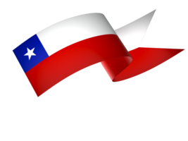 Chile flag element design national independence day banner ribbon png