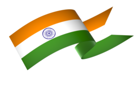 India flag element design national independence day banner ribbon png