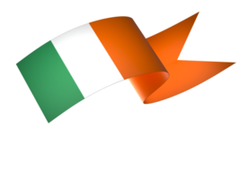 Ireland flag element design national independence day banner ribbon png