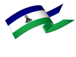 Lesotho flag element design national independence day banner ribbon png