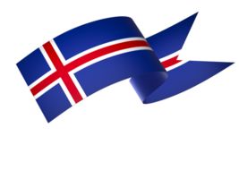 Iceland flag element design national independence day banner ribbon png