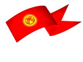 Kyrgyzstan bandiera elemento design nazionale indipendenza giorno bandiera nastro png