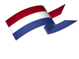 Netherlands flag element design national independence day banner ribbon png