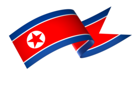North Korea flag element design national independence day banner ribbon png