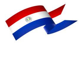 Paraguay flag element design national independence day banner ribbon png