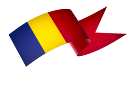 Romania flag element design national independence day banner ribbon png