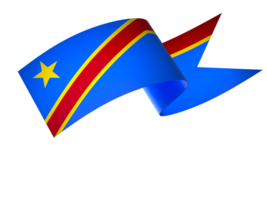 DR Congo flag element design national independence day banner ribbon png