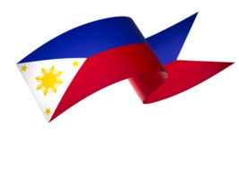 Philippines flag element design national independence day banner ribbon png