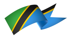 Tanzania flag element design national independence day banner ribbon png