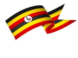 Uganda flag element design national independence day banner ribbon png