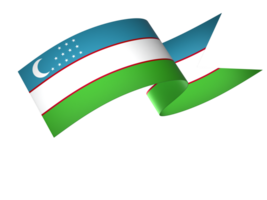 Uzbekistan flag element design national independence day banner ribbon png