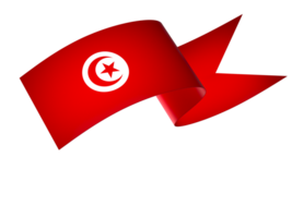 Tunisia flag element design national independence day banner ribbon png