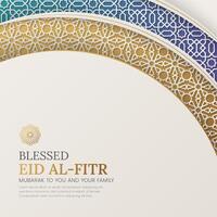 Eid Mubarak Islamic colorful background arabesque border and Arabic style patterns vector