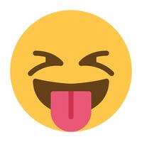 Squinting face with tongue emoji icon vector