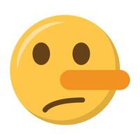 Lying face emoji icon vector