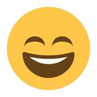 Grinning face with big smiling eyes emoji icon vector