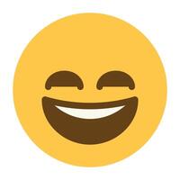 Grinning face with big smiling eyes emoji icon vector