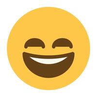 Grinning face with big smiling eyes emoji icon vector