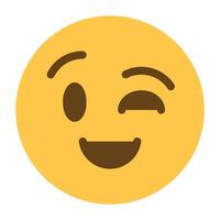 Winking face emoji icon vector