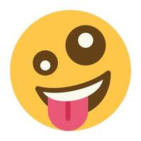 Zany face emoji icon vector