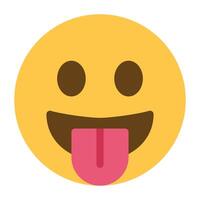 sonrisa con un lengua emoji icono vector