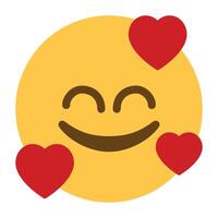 Smiling face with hearts emoji icon vector