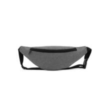 Fashion unisex business Waist Belt Black Business Office Banana Bag bumbag with zipper for men on isolated White Background in side, mock up. clipping path included. photo