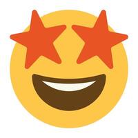 star struck face emoji icon vector