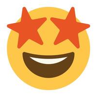 star struck face emoji icon vector