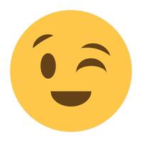 Winking face emoji icon vector