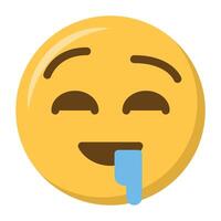 Drooling face emoji icon vector