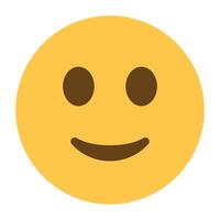 Slightly smiling face emoji icon vector