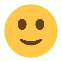 Slightly smiling face emoji icon vector