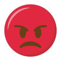 Pouting Face Emoji Icon - Facial Expression Symbol vector
