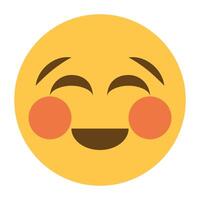 Smiling face with closed eyes emoji icon vector