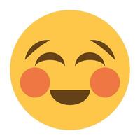 Smiling face with closed eyes emoji icon vector