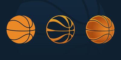 diferente estilo de diseño y icono baloncesto pelota vector ilustración lado perspectiva ver