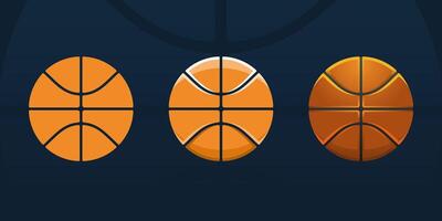 Different style of design and icon basketball ball vector illustration front view