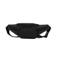 Fashion unisex business Waist Belt Black Business Office Banana Bag bumbag with zipper for men on isolated White Background in side, mock up. clipping path included. photo