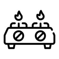 stove Line Icon Background White vector